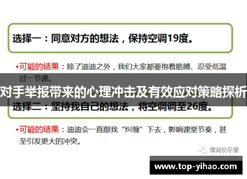 对手举报带来的心理冲击及有效应对策略探析